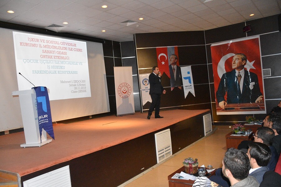 Şırnak'ta “Çocuk İşçiliğiyle Mücadele ve İş Hukuku” Konferansı Düzenledik